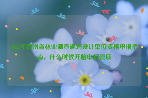 2022年貴州省林業(yè)調(diào)查規(guī)劃設(shè)計(jì)單位資格申報(bào)指南，什么時(shí)候開始申報(bào)資質(zhì)