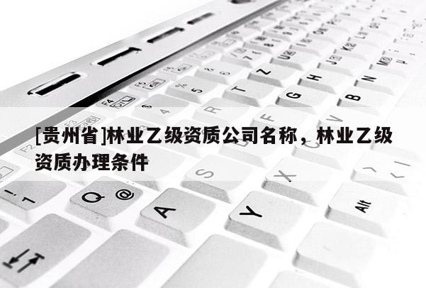 [貴州省]林業(yè)乙級資質(zhì)公司名稱，林業(yè)乙級資質(zhì)辦理條件